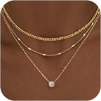 14K Gold Layered Necklace Set