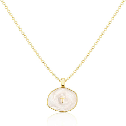 14K Gold Plated Cross Pendant Necklace