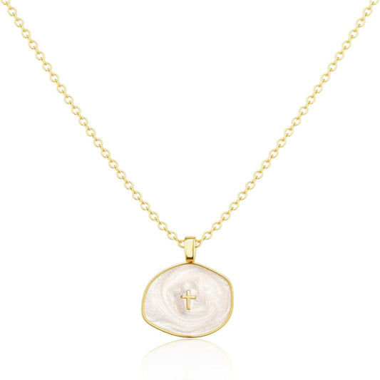 14K Gold Plated Cross Pendant Necklace