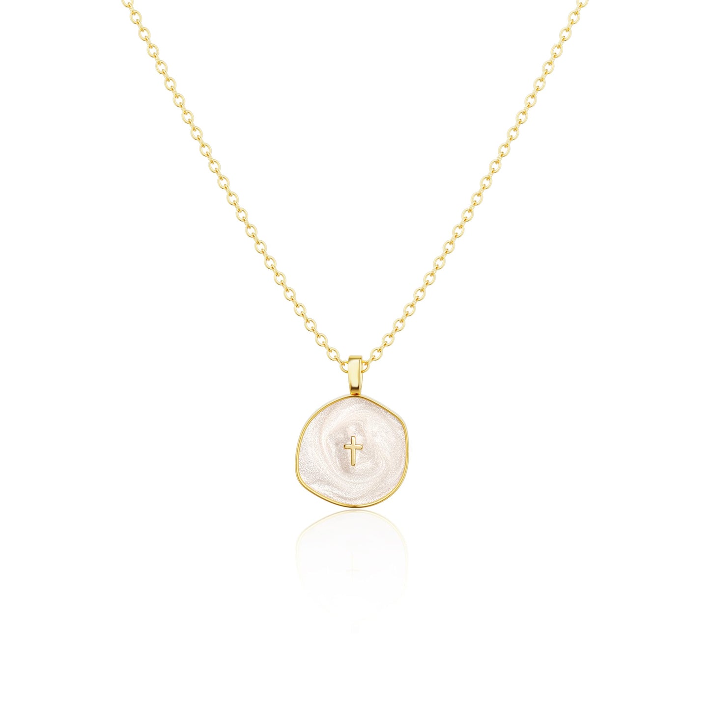 14K Gold Plated Cross Pendant Necklace