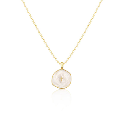 14K Gold Plated Cross Pendant Necklace