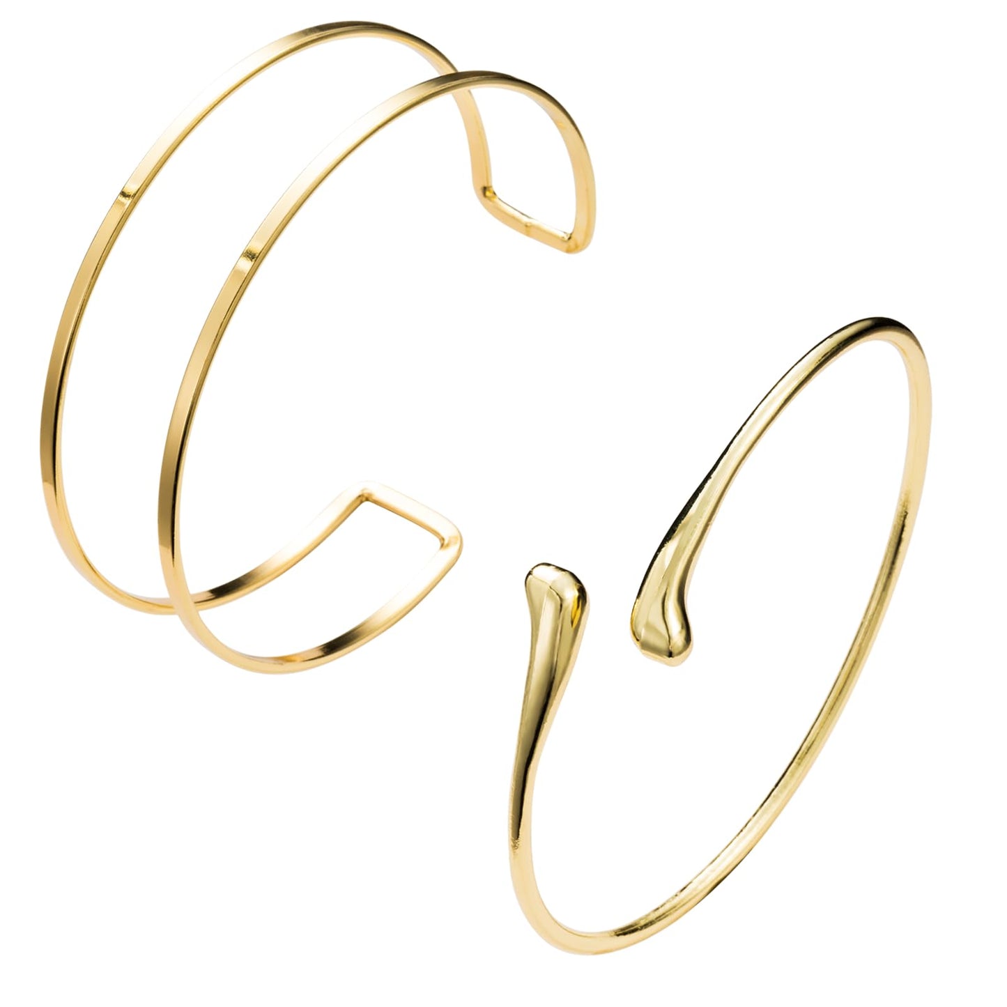 2-Piece Gold Stackable Arm Cuff Set