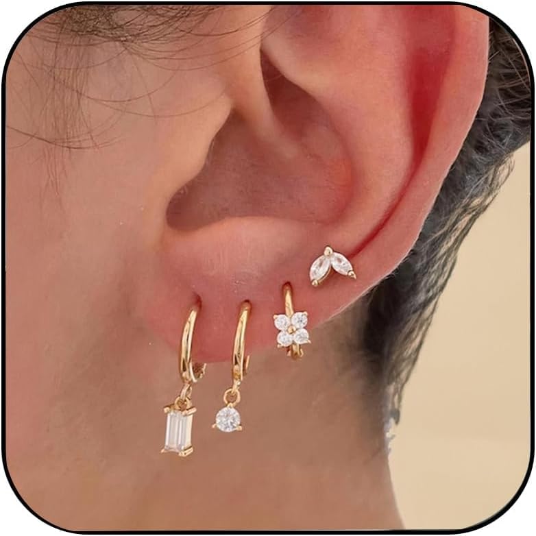 Gold-Tone Pearl Stackable Drop Earrings