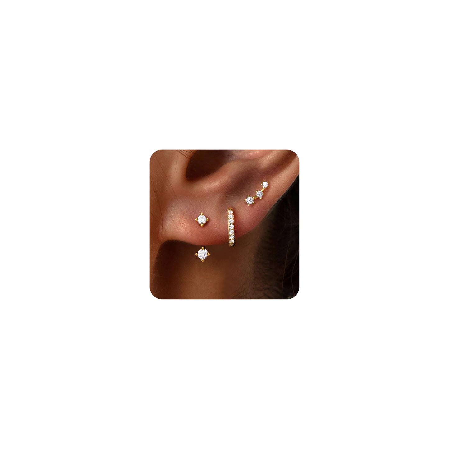 Gold-Tone Silver-Tone Hoop Earrings