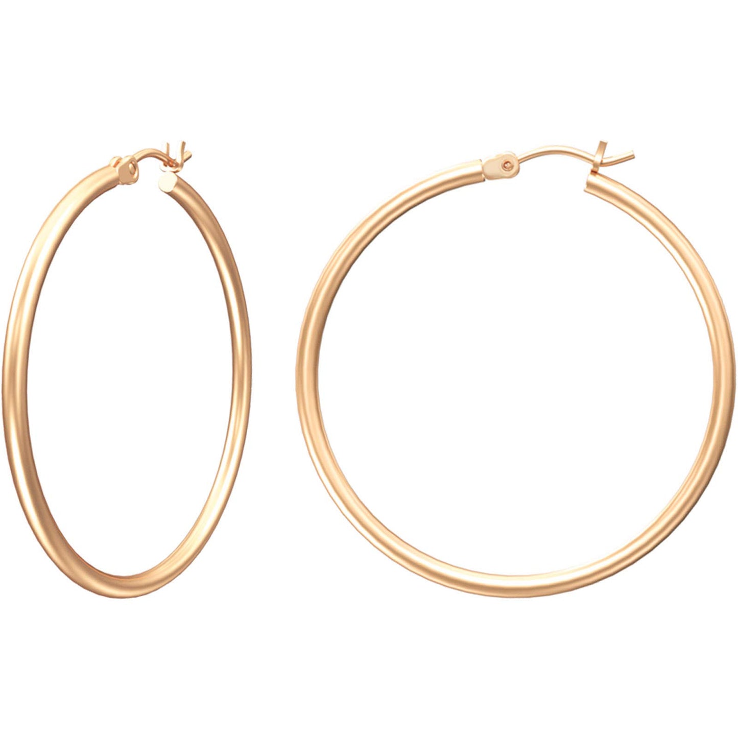 Gold Hoop Earrings for Women 14K Real Gold Plated Hoops with 925 Sterling Silver Post