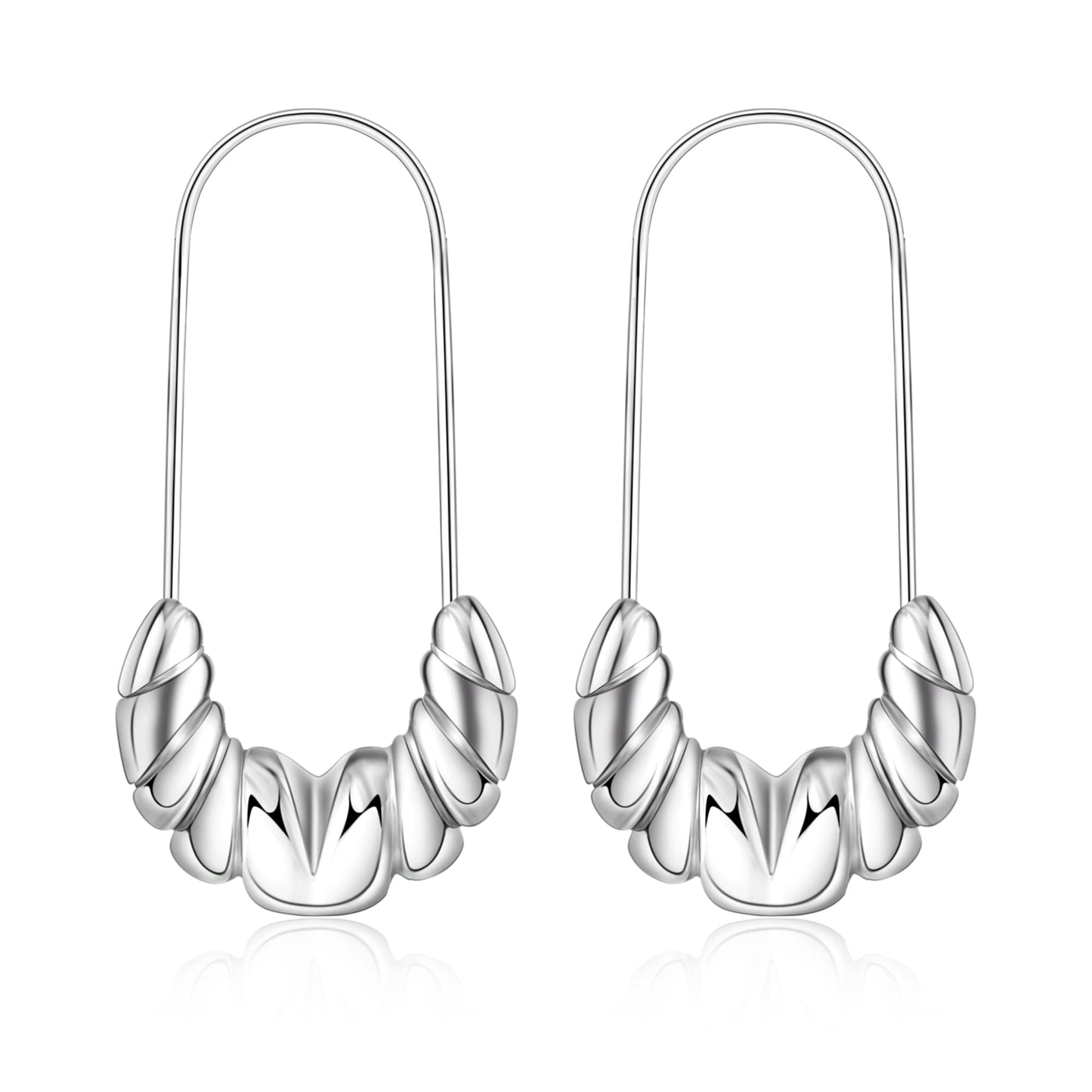 Silver-Tone Chunky Hoop Earrings