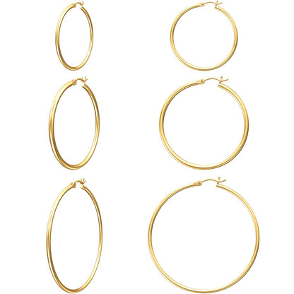 Gold Hoop Earrings for Women 14K Real Gold Plated Hoops with 925 Sterling Silver Post