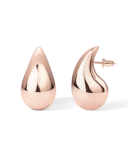 Gold-Tone Silver-Tone Teardrop Chunky Hoop Earrings