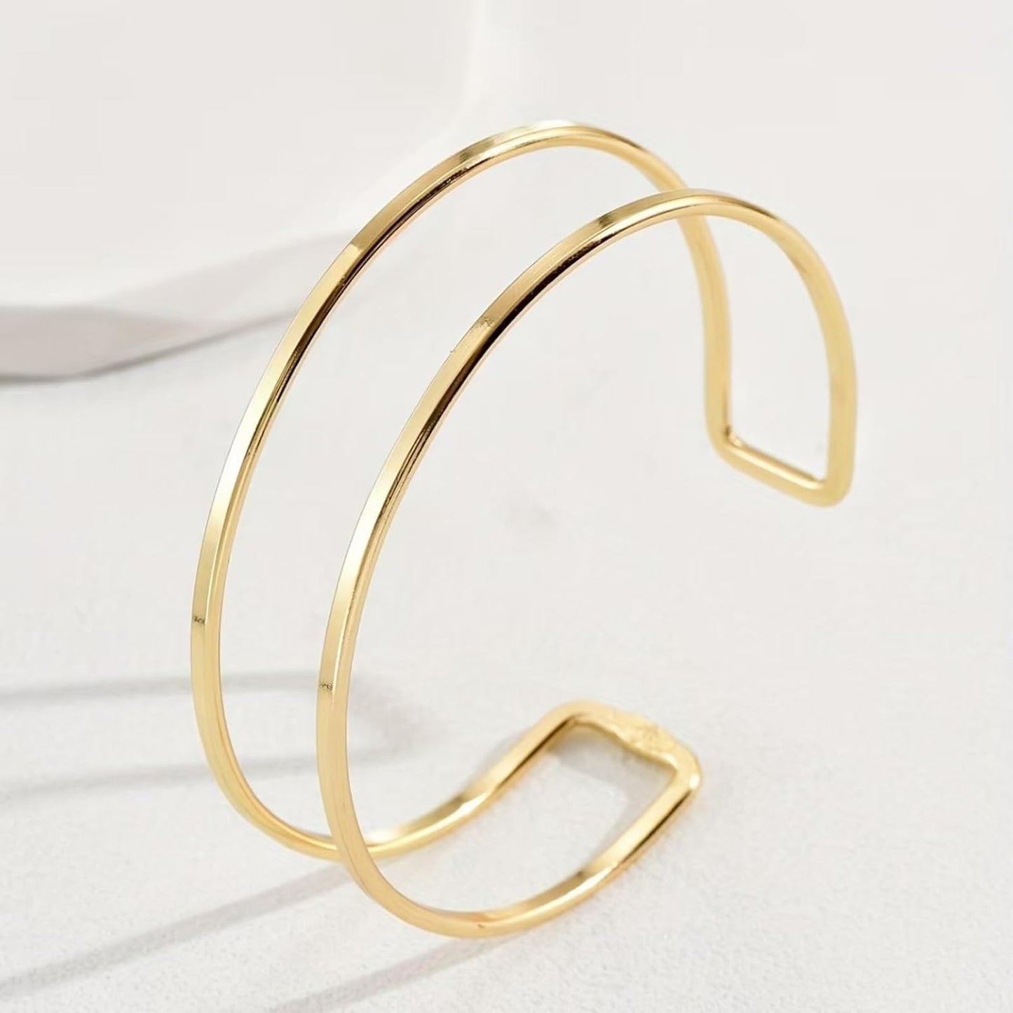 2-Piece Gold Stackable Arm Cuff Set