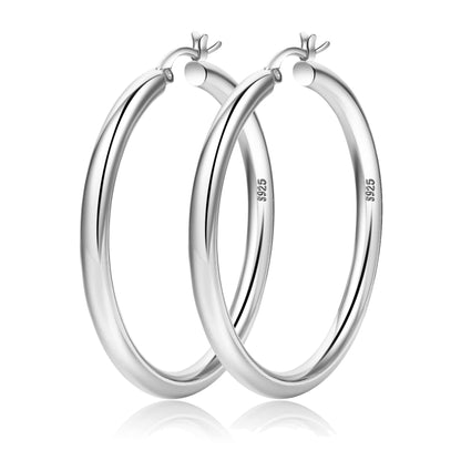 Gold-Tone Silver-Tone Chunky Hoop Earrings