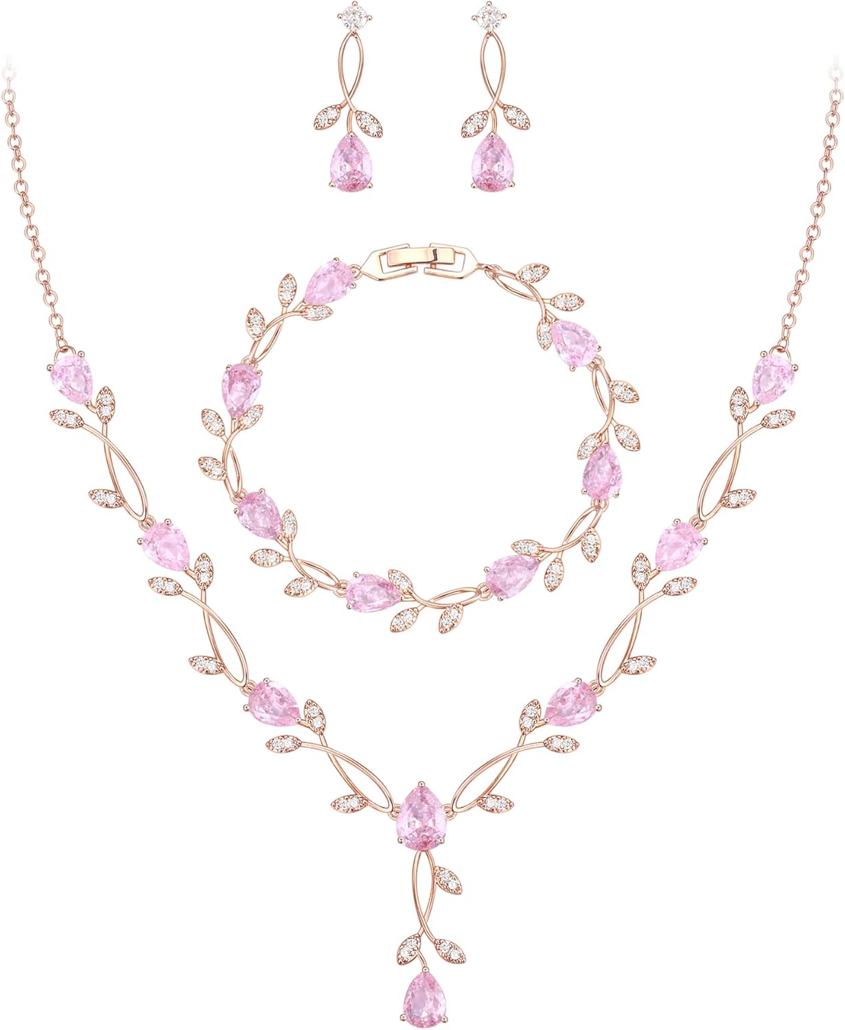 2-Piece White Pearl CZ Jewelry Set