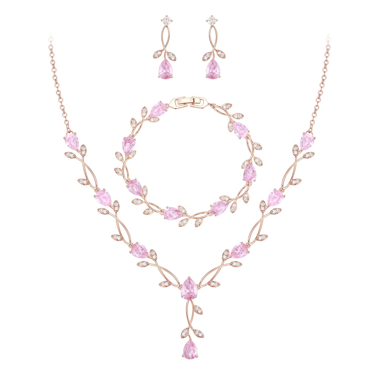 2-Piece White Pearl CZ Jewelry Set