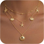 14K Gold Layered Necklace Set
