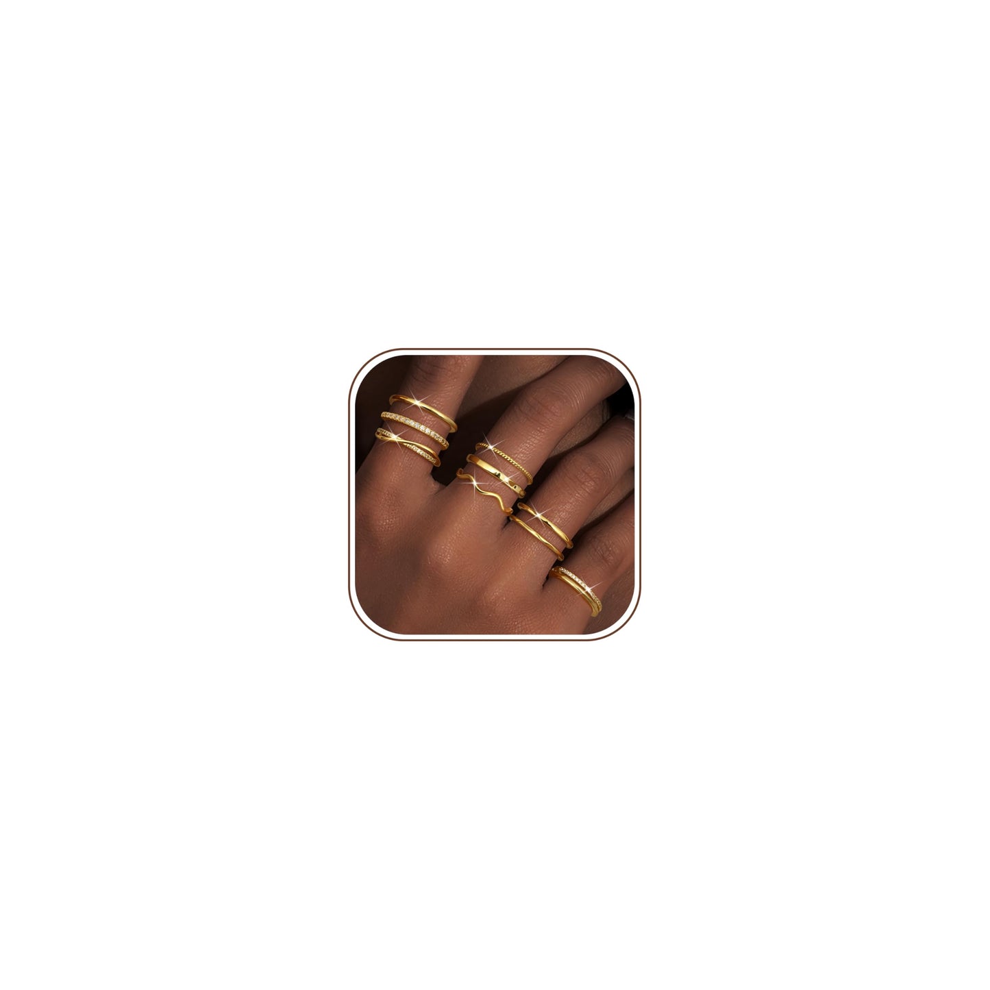 Gold-Tone Silver-Tone Stackable Ring Set