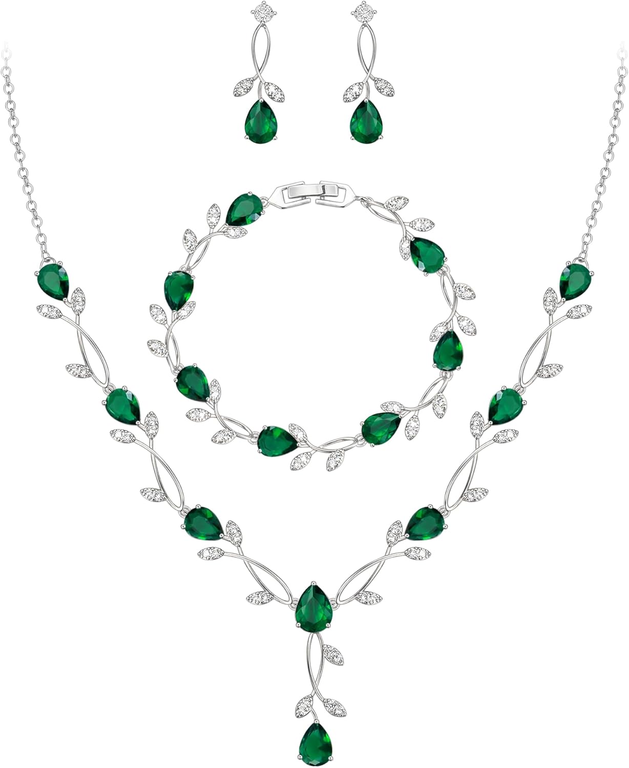 2-Piece White Pearl CZ Jewelry Set