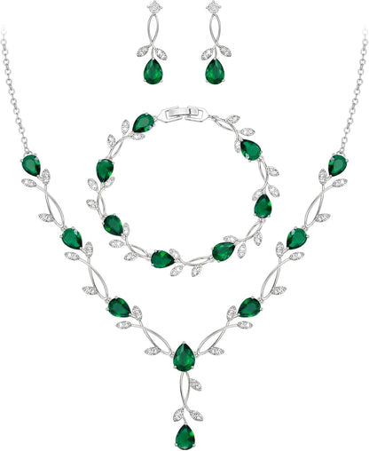 2-Piece White Pearl CZ Jewelry Set