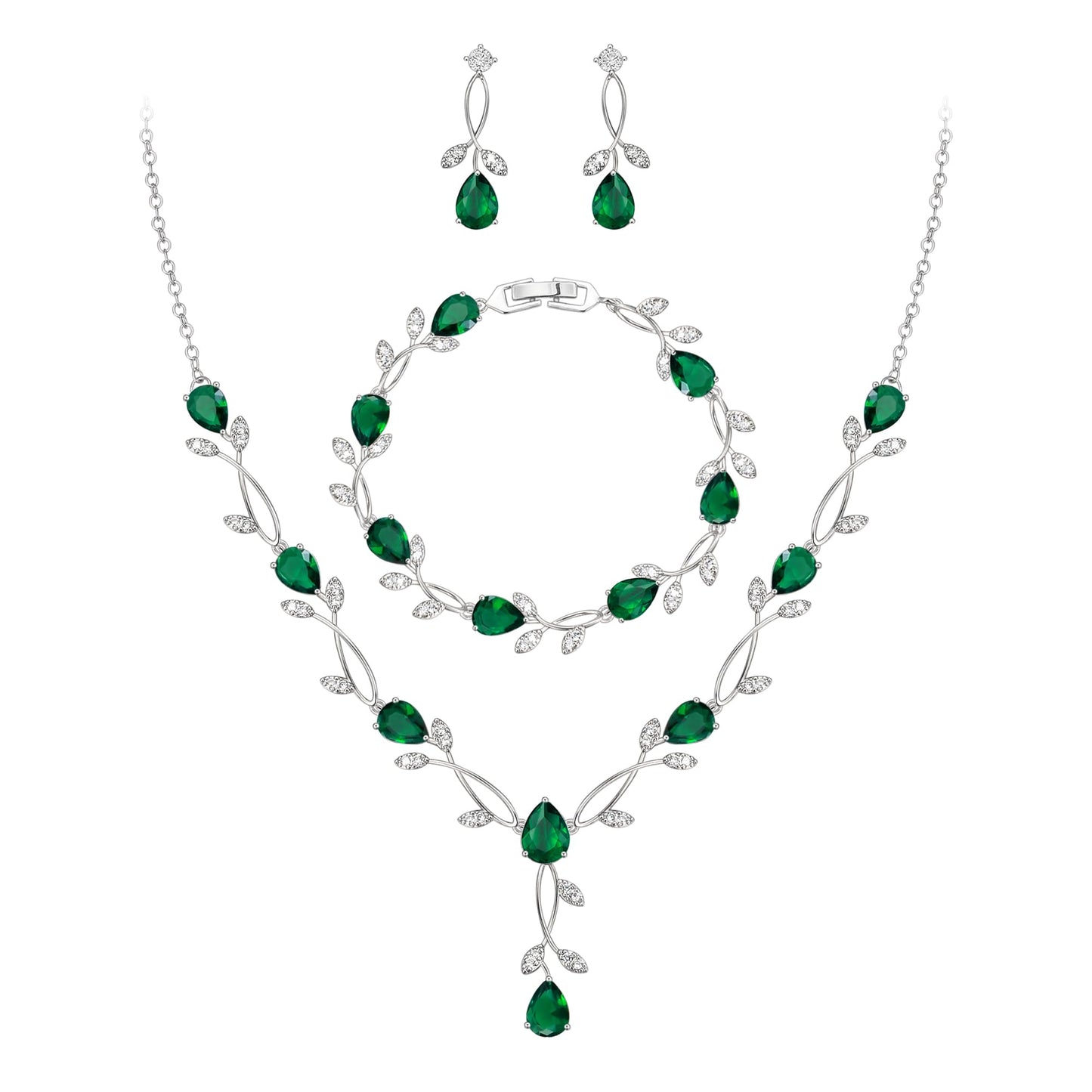 2-Piece White Pearl CZ Jewelry Set