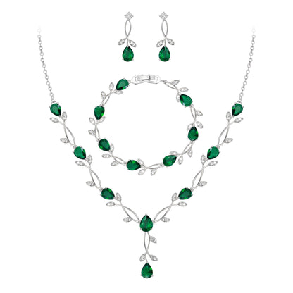 2-Piece White Pearl CZ Jewelry Set