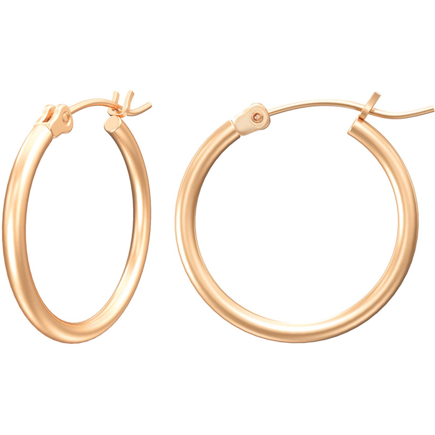 Gold Hoop Earrings for Women 14K Real Gold Plated Hoops with 925 Sterling Silver Post