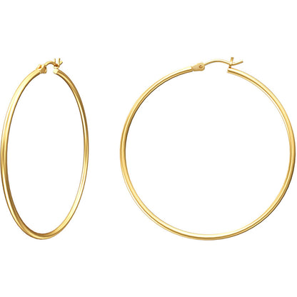 Gold Hoop Earrings for Women 14K Real Gold Plated Hoops with 925 Sterling Silver Post