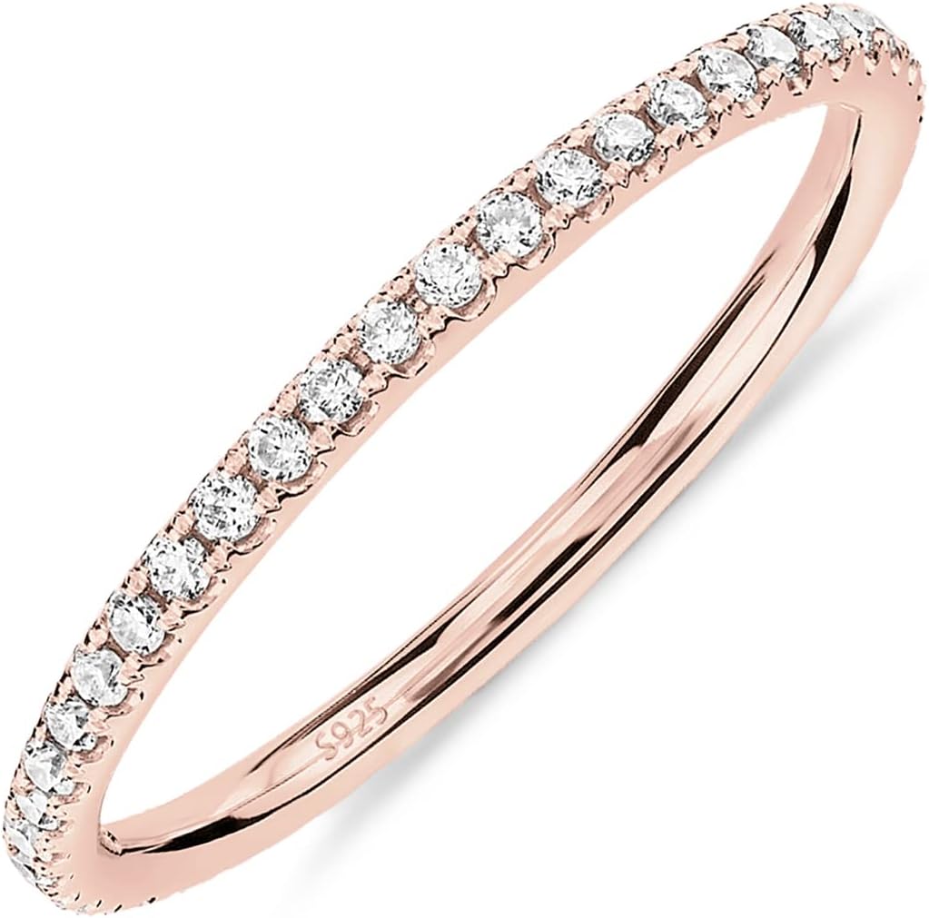 Gold-Tone Silver-Tone CZ Stackable Ring