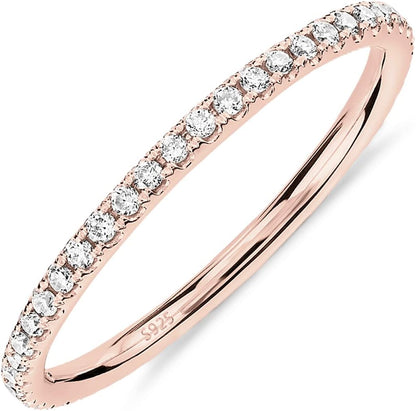 Gold-Tone Silver-Tone CZ Stackable Ring