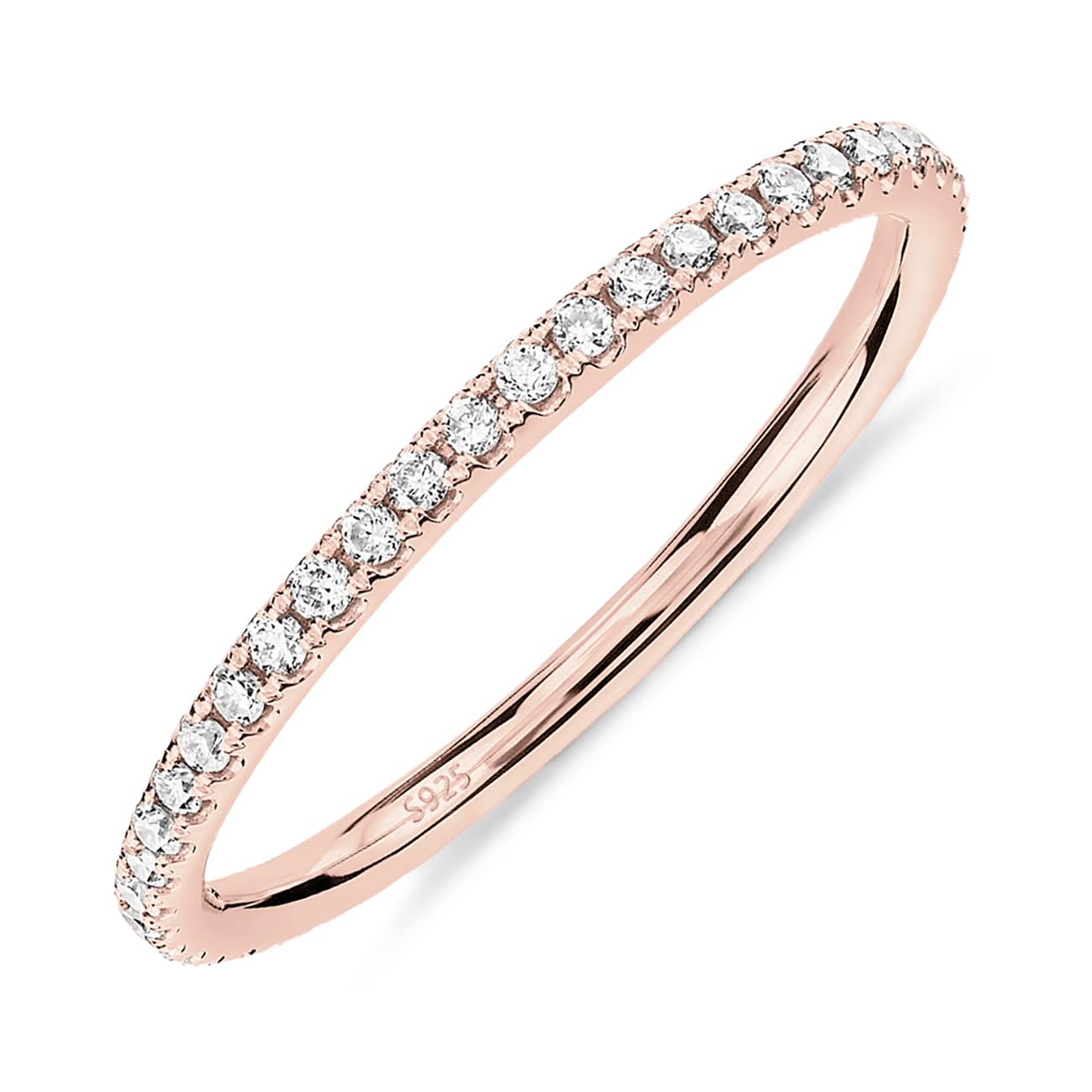 Gold-Tone Silver-Tone CZ Stackable Ring