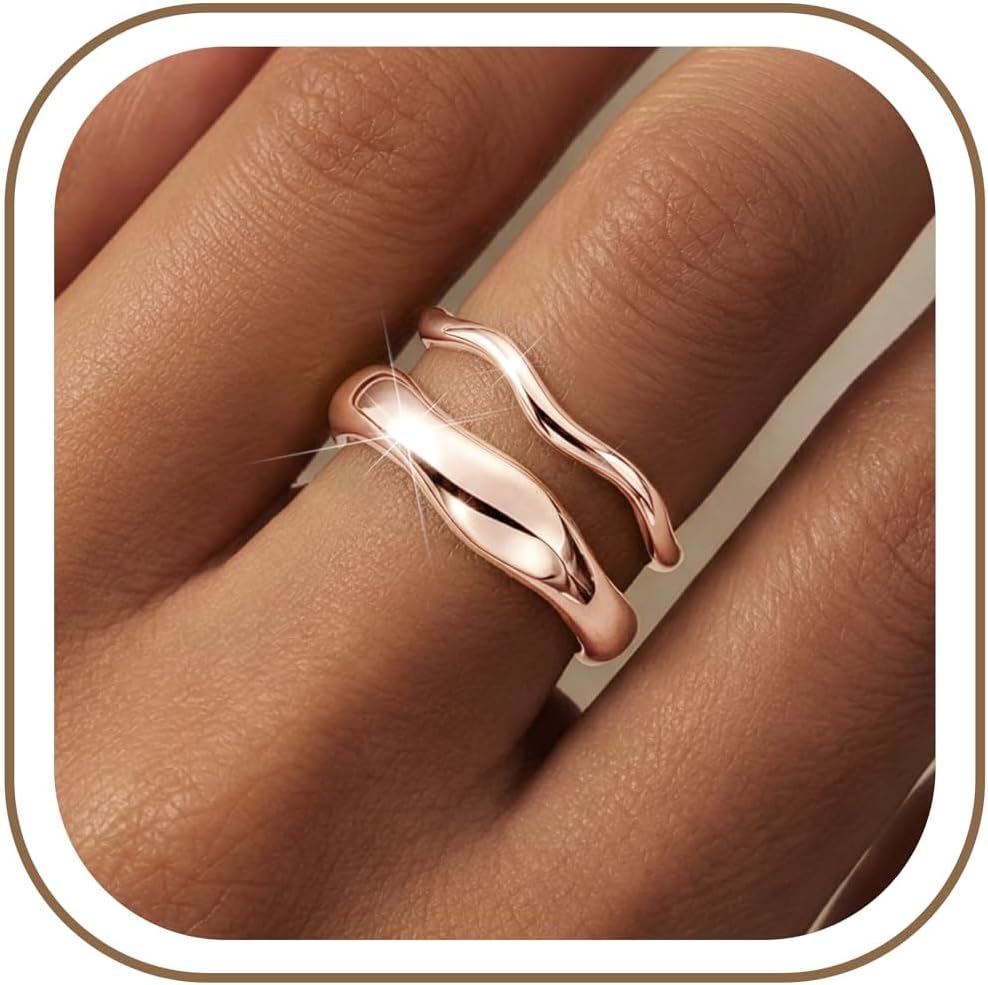 Gold-Tone Stackable Chunky Ring Set