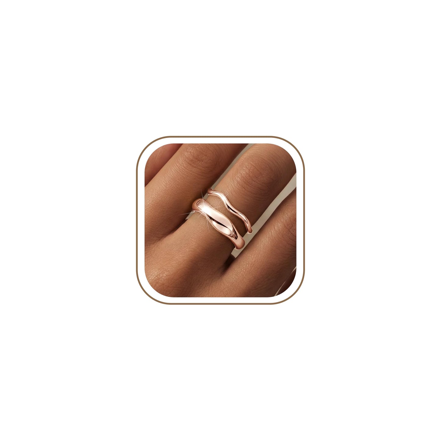 Gold-Tone Stackable Chunky Ring Set