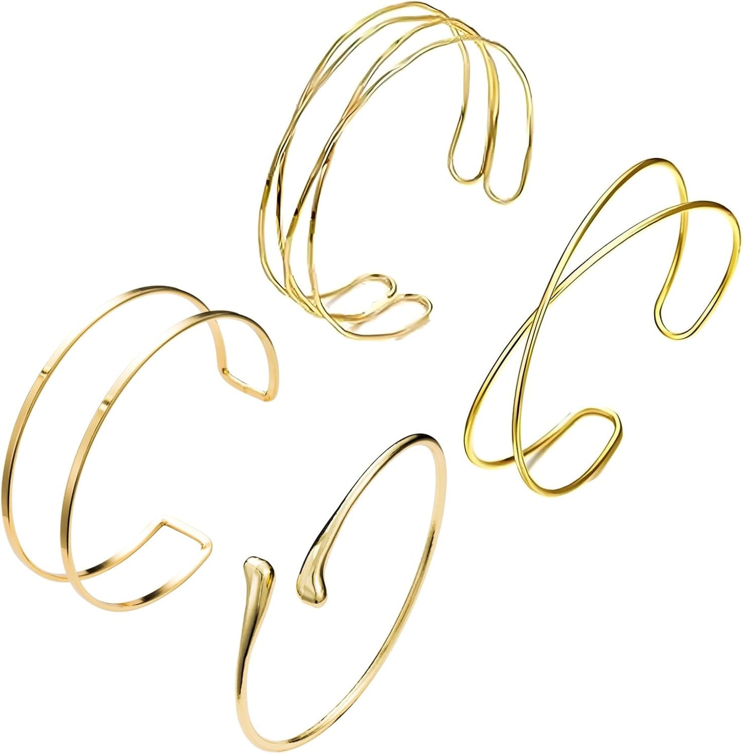 2-Piece Gold Stackable Arm Cuff Set
