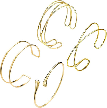 2-Piece Gold Stackable Arm Cuff Set