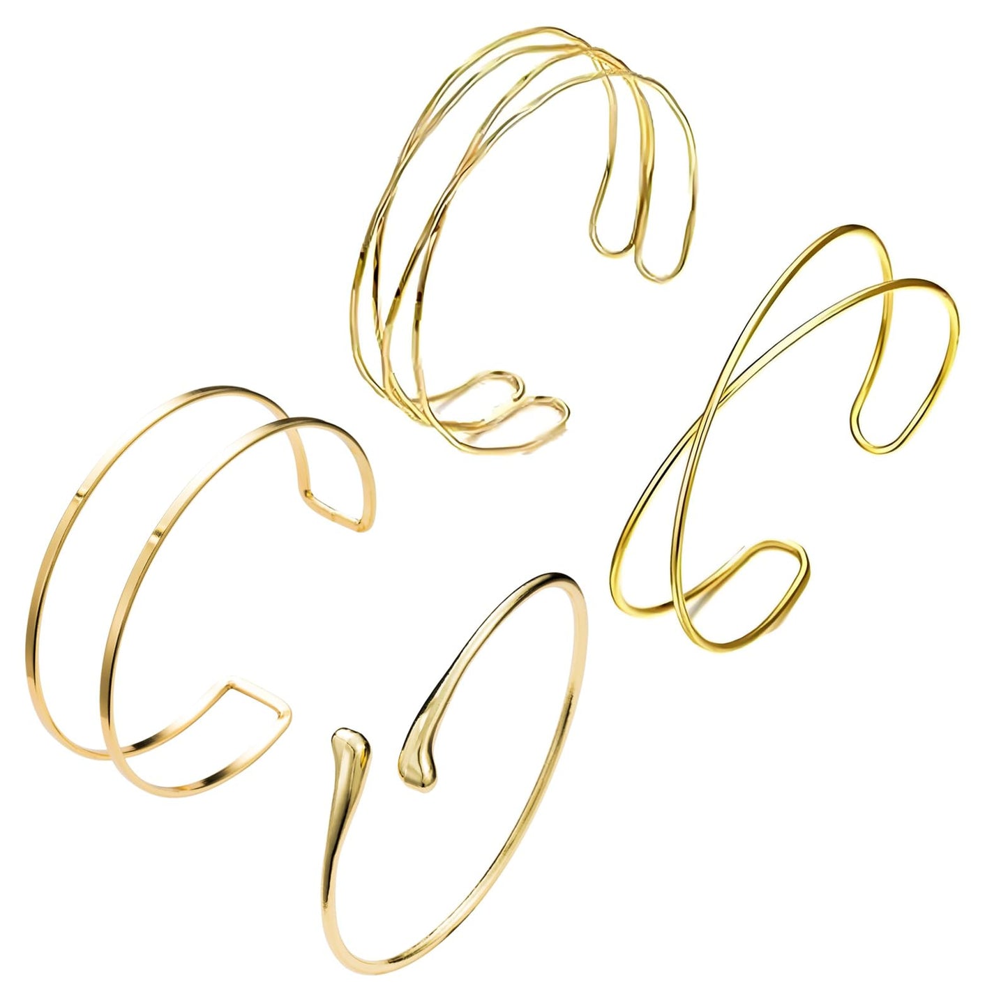 2-Piece Gold Stackable Arm Cuff Set