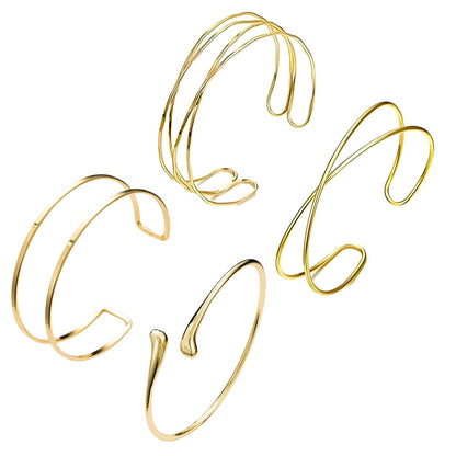 2-Piece Gold Stackable Arm Cuff Set