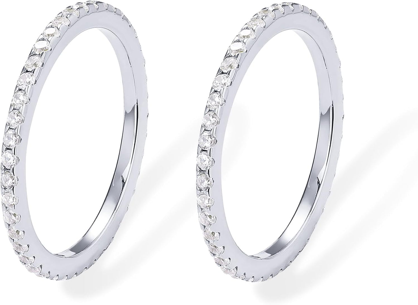 Gold-Tone Silver-Tone CZ Stackable Ring