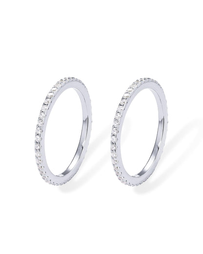 Gold-Tone Silver-Tone CZ Stackable Ring