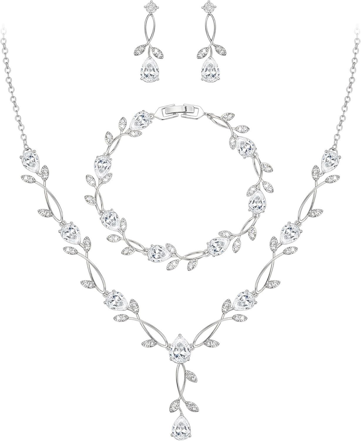 2-Piece White Pearl CZ Jewelry Set