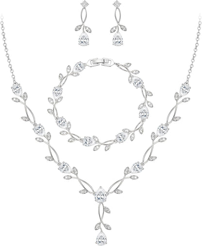2-Piece White Pearl CZ Jewelry Set