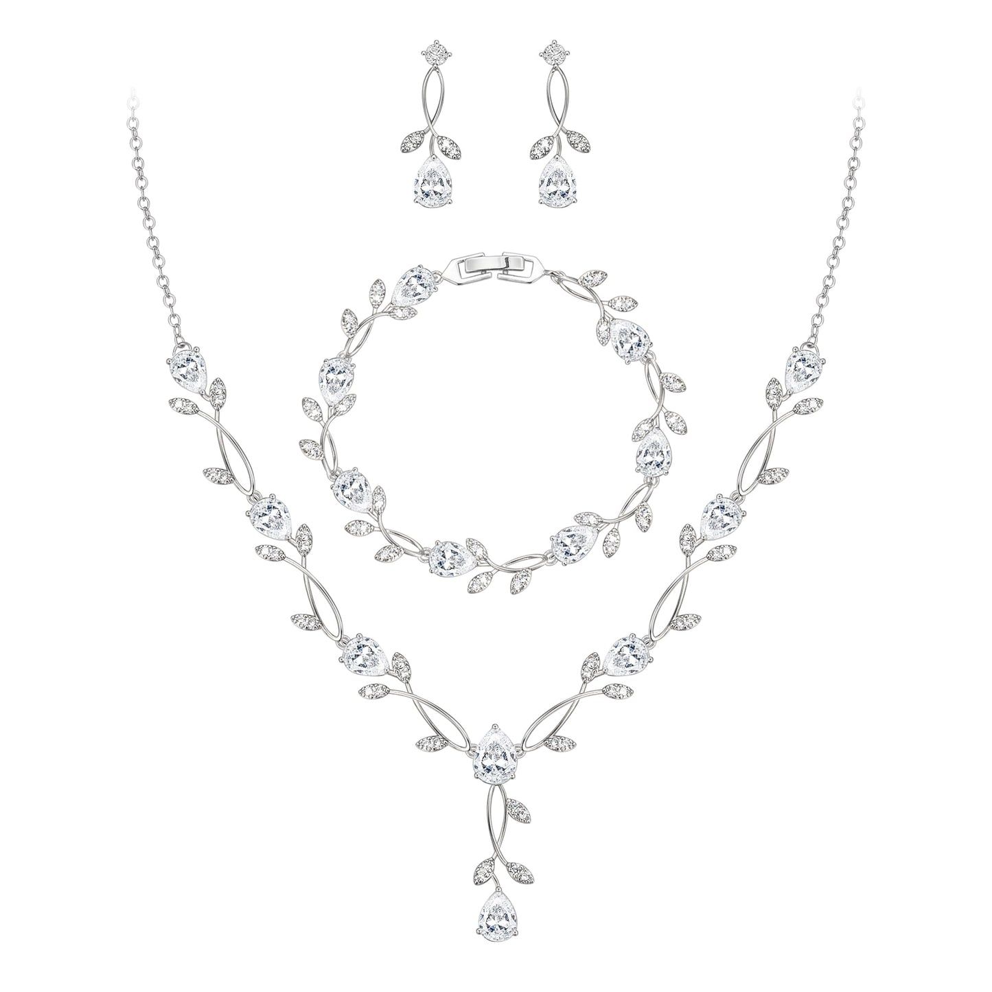 2-Piece White Pearl CZ Jewelry Set