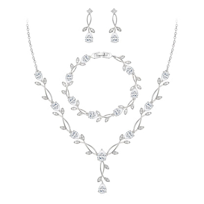 2-Piece White Pearl CZ Jewelry Set
