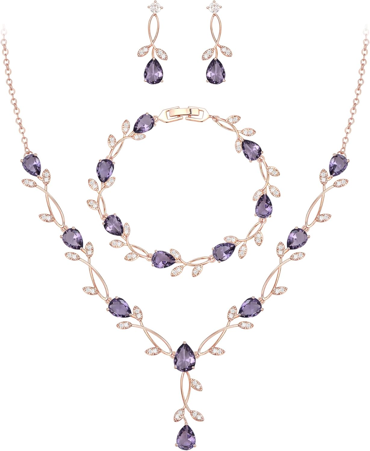 2-Piece White Pearl CZ Jewelry Set