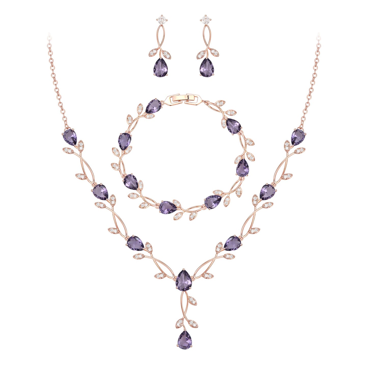 2-Piece White Pearl CZ Jewelry Set