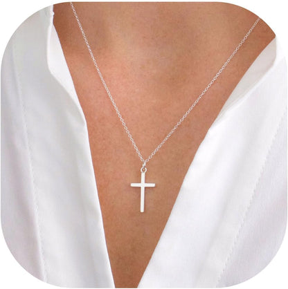 MONOZO Cross Necklace for Women，14K Gold Plated Cross Necklace Layered Gold Cross Necklace Tiny Sideway Cross Choker Necklace Gold Cross Necklaces for Women Trendy Gold Jewelry Gifts for Women Trendy