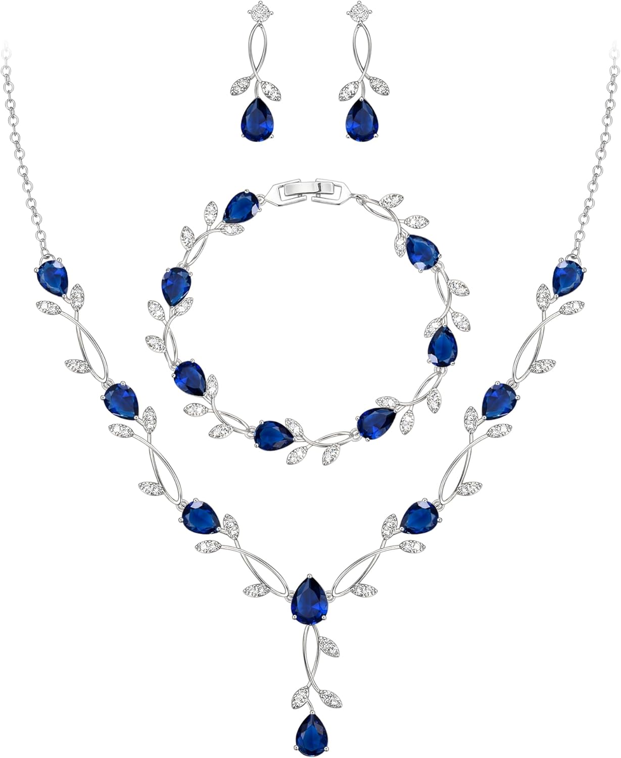 2-Piece White Pearl CZ Jewelry Set
