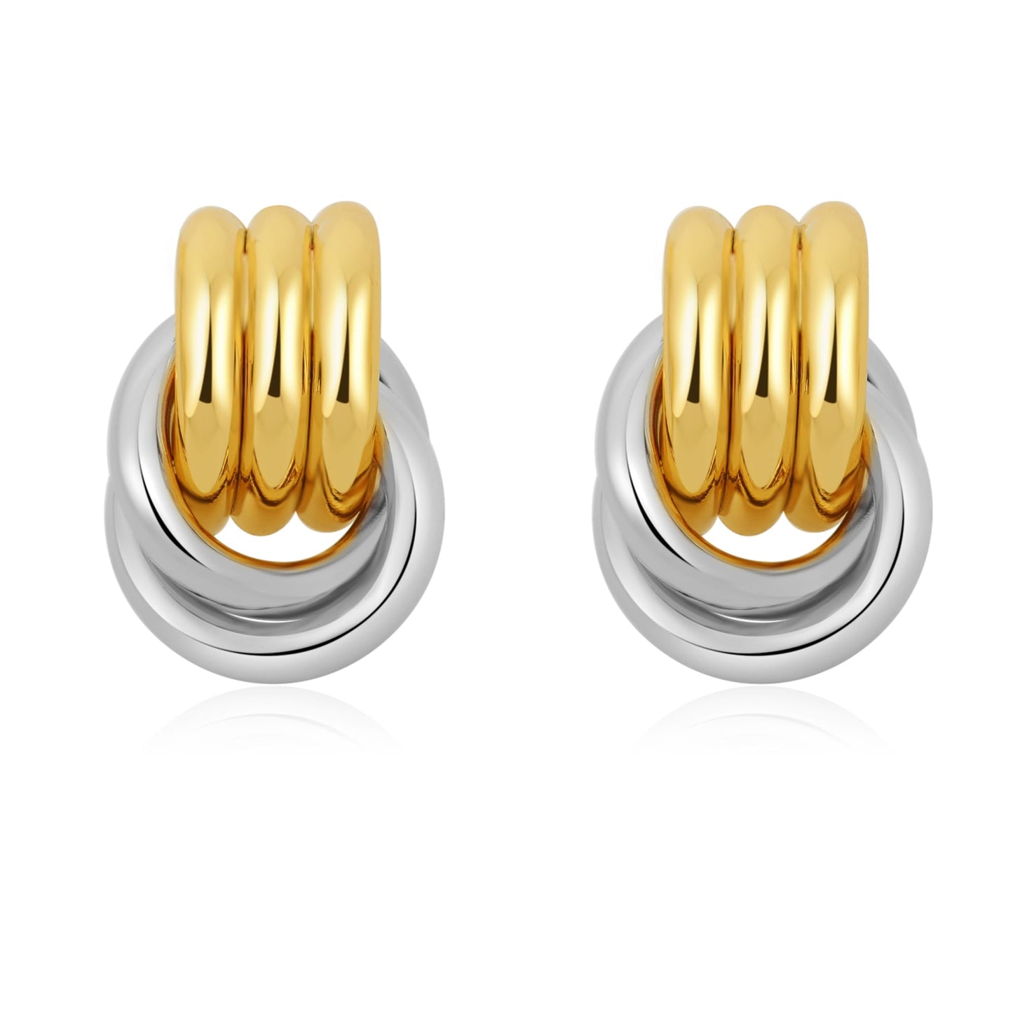 Trendy Gold Plated Knot Earrings for Women Chunky Statement Drop Dangle Earrings Lightweight Hypoallergenic Fashion Accessories Gold Jewelry Gifts for Womens