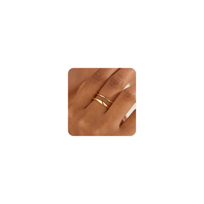 Gold-Tone Stackable Chunky Ring Set