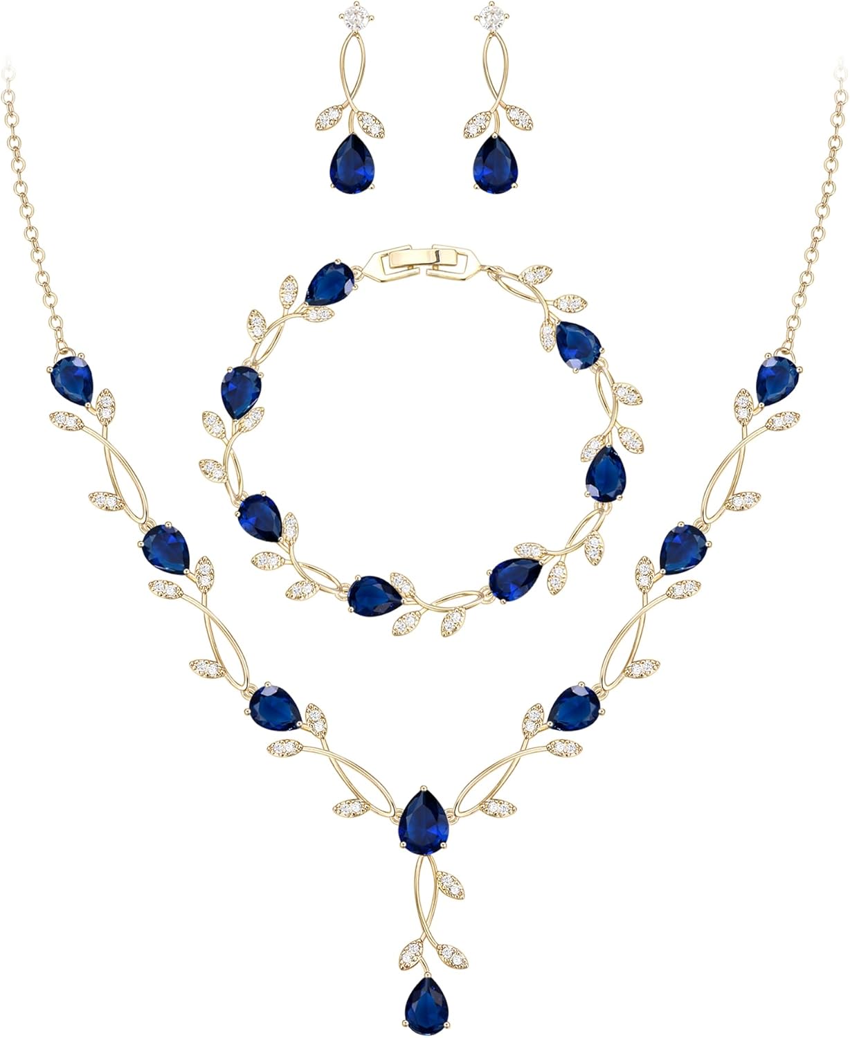 2-Piece White Pearl CZ Jewelry Set