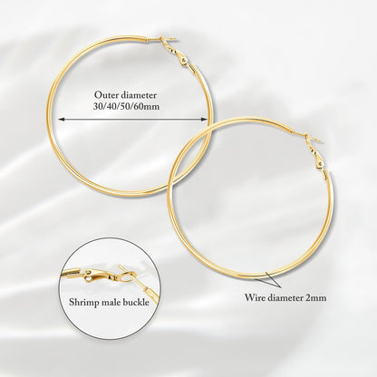 4-Pair Gold-Tone Silver-Tone Hoop Earrings Set