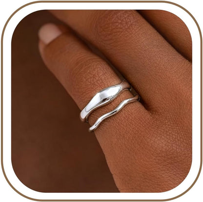 Gold-Tone Stackable Chunky Ring Set