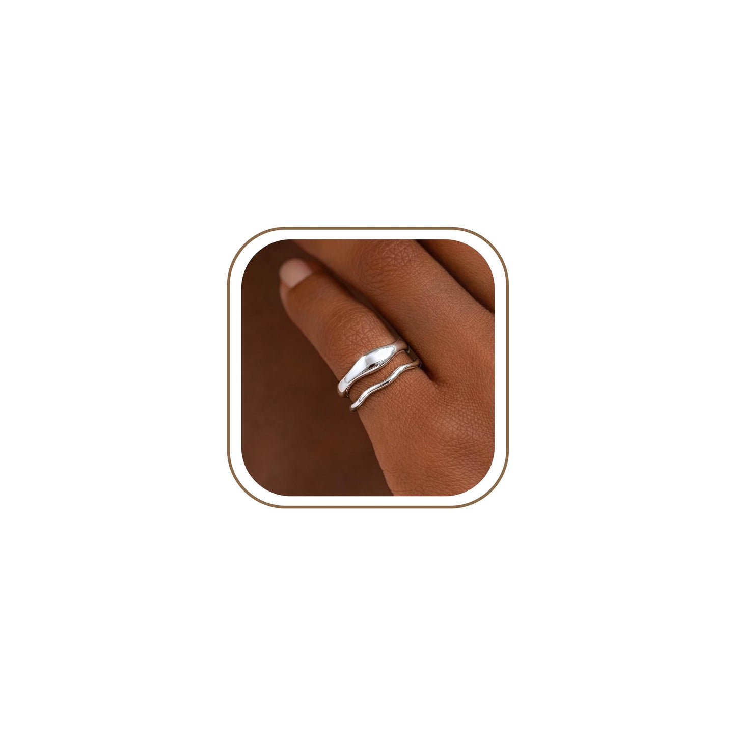 Gold-Tone Stackable Chunky Ring Set