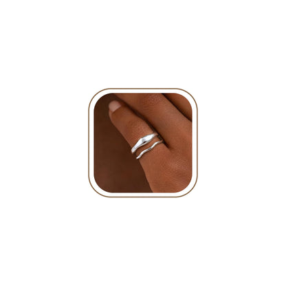Gold-Tone Stackable Chunky Ring Set